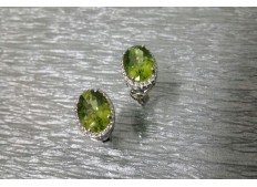 Diamond Peridot Earrings